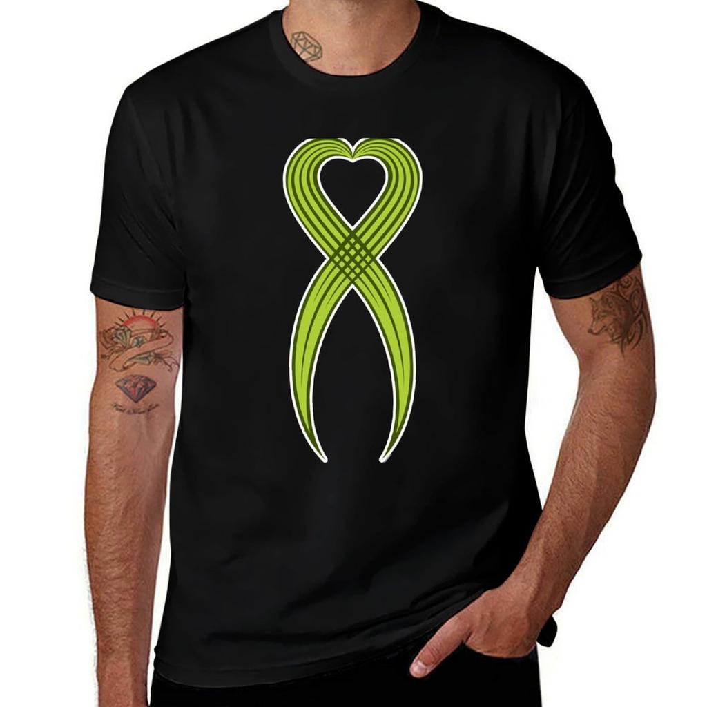 Lime Green Color NonHodgkins Lymphoma Ribbon TShirt Tough Fabric Work Tee