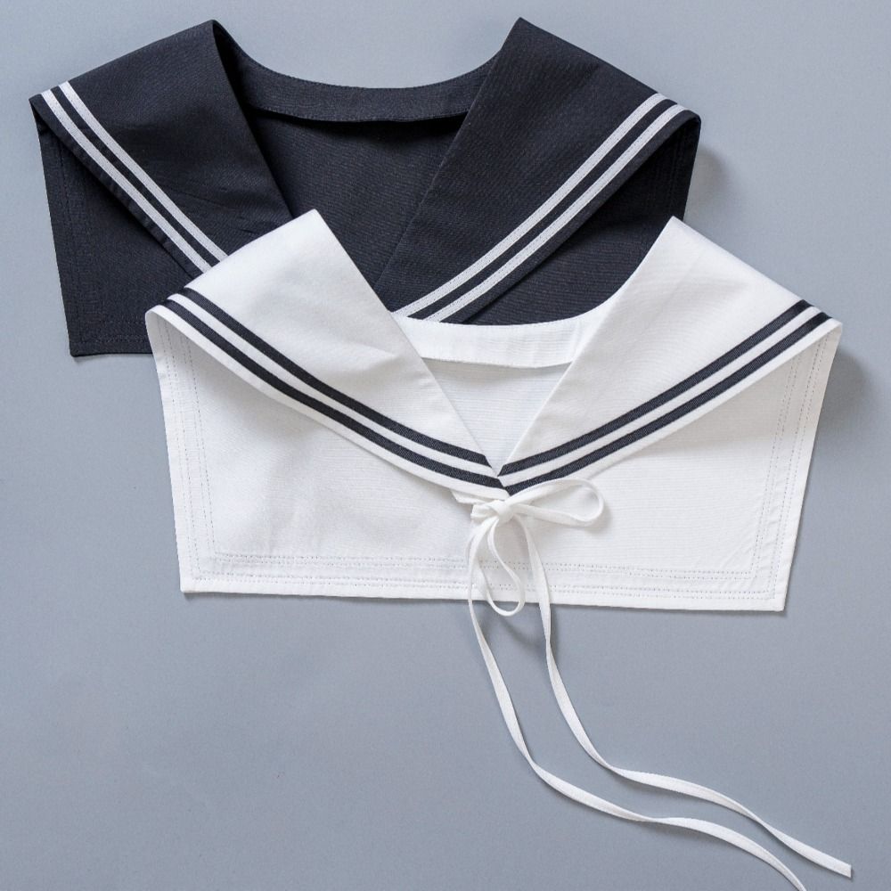 Cape Blouse False Collars White Collar Shawl Simple Striped Sailor Fake Collar  Women