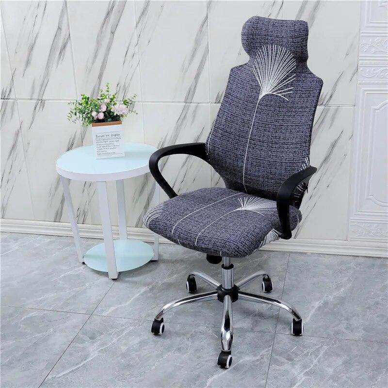 Stretch Game Chair Cover with Headrest for Office Internet Cafe Computer Armrest Gaming Chair Covers Printed Fabric Seat Case