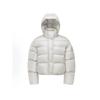 Womens Short Puffer Jacket With Hood Blue Quilted Down Coat Lightweight Warm Winter Outerwear Daily Wear