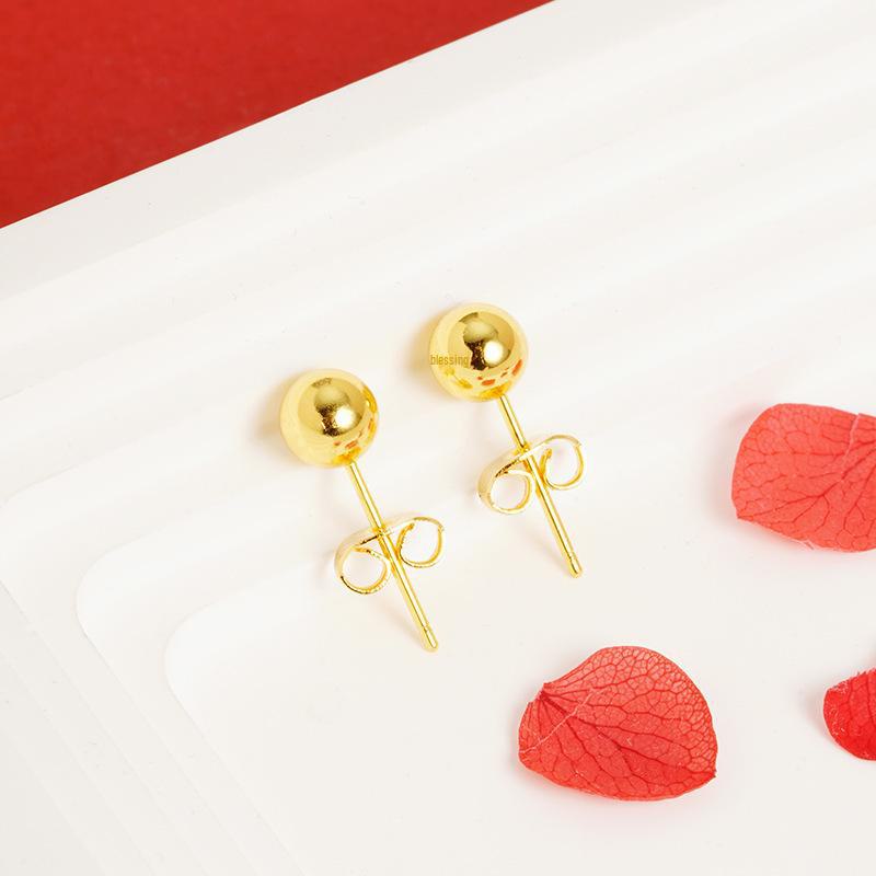 Серьги с золотым песком: Долговечная, высококачественная, фасовидная медная модель с титановой сталью под золото для женщин.