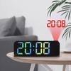 180° Rotation Projection Alarm Clock 12/24H LED Digital Clock USB Charge Ceiling Projector Alarm Clock