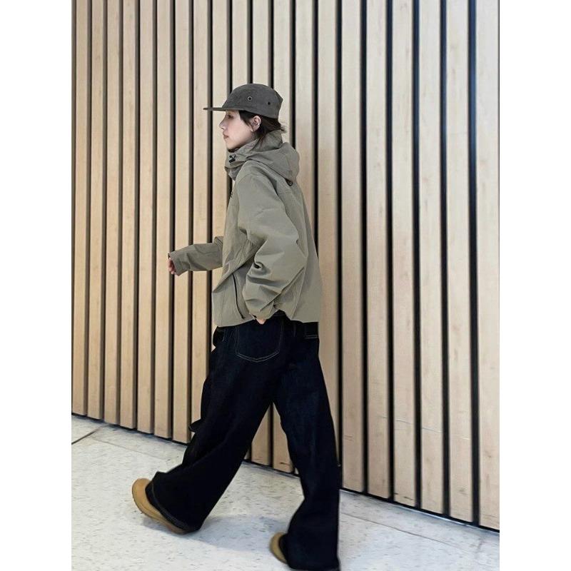 Y2k черные джинсы женские винтажные свободные уличные брюки-карго из денима широкие повседневные мешковатые прямые джинсовые брюки