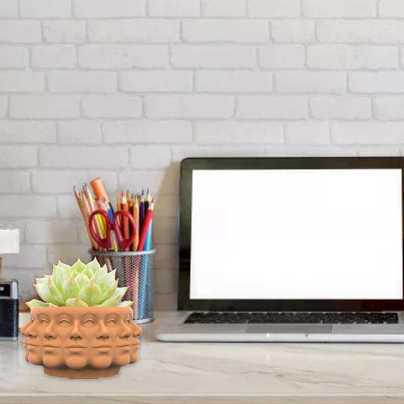 Succulents Flower Pot Resin Silicone Mold Suitable for Diy Garden Concrete Flower Pot Candle Holder Crafts Home Decor