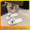 2025 Autumn and Winter New Indoor Furniture Cute Non-slip Warm Fluffy Slippers Versatile Cartoon Dog Cotton Slippers Women