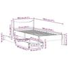 VidaXL Cadre de lit avec tiroirs blanc 75x190 cm bois de pin massif, sommier, cadre de lit simple, cadre de lit en bois 3301930