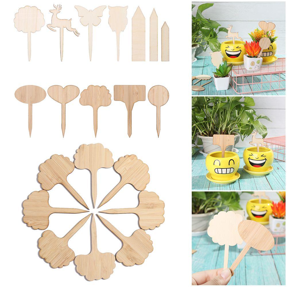 Nursery Pots Plant Markers Planting Tags Garden Wooden Labels Bonsai Ornament Bamboo Crafts