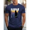 New Summer Men's Fashion T-shirt Personality City Printed Men's T-shirt Top