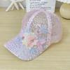 Summer Mesh Breathable Sun Hat Children's Handmade Flower Baseball Cap Outdoor Leisure Sun Shading Duckbill Cap