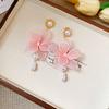 Sweet Mesh Flower Dangle Earrings Exaggerated Petals Stud Earrings Romantic Beach Earrings  Gifts