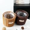 Tabletop Imitation Rattan Basket Plastic Rattan Storage Baskets Woven Plant Pot  Indoor Storage