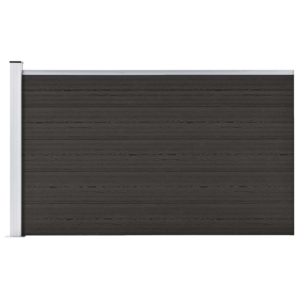 WPC Fence Panel 175 x 105 cm Black