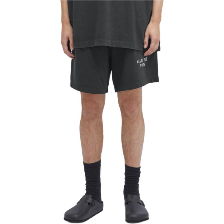 Fear of God Essentials Тяжелые джерси футбольные шорты черные мужские низ 160BT244160F