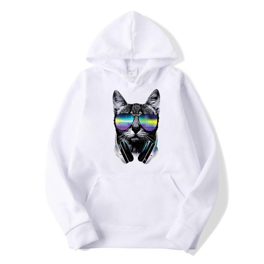 Tideway Cat Print Новый свитер с капюшоном, мужской весенний свободный топ с длинными рукавами в ленивом стиле