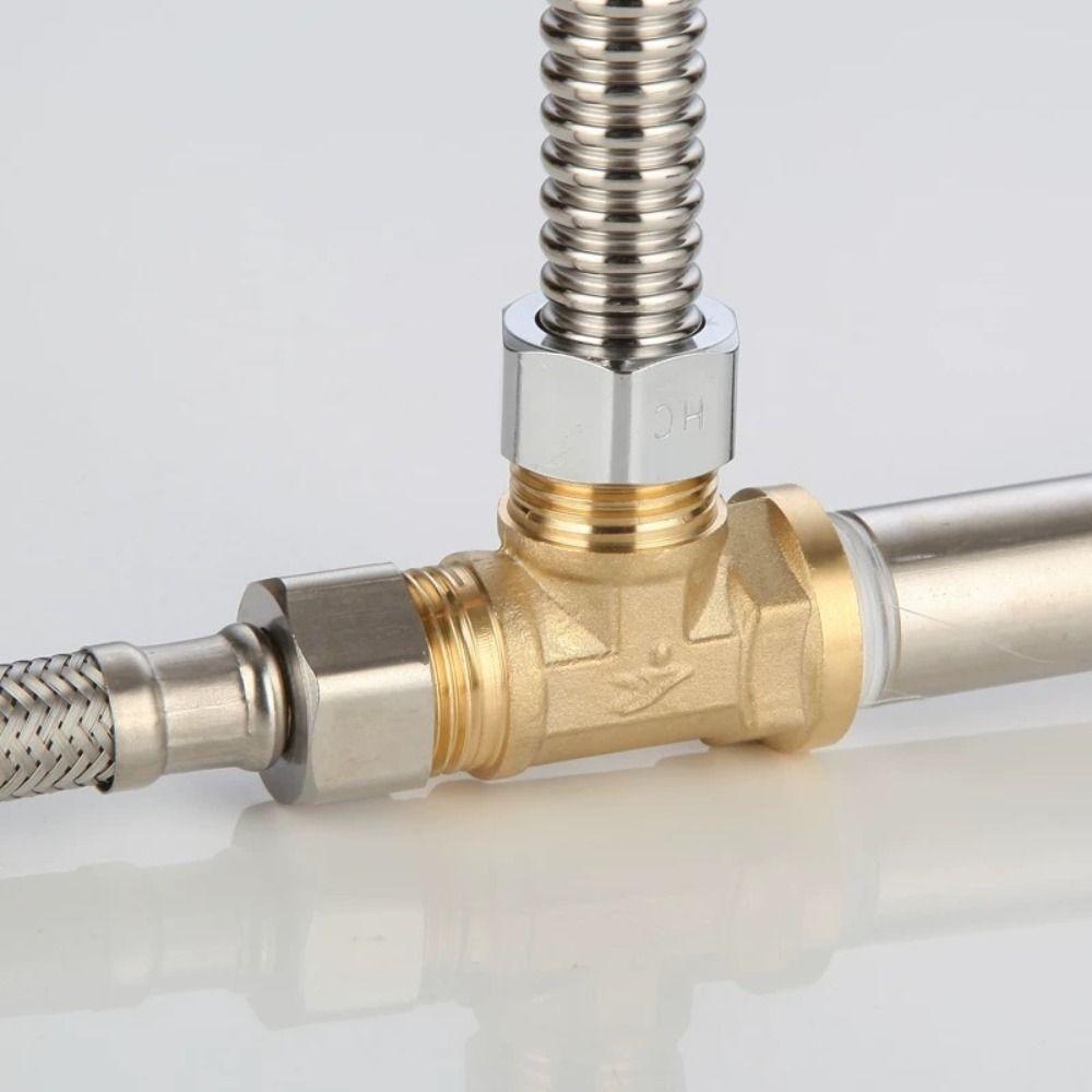 New 1/2 BSP Pneumatic Plumbing Connector Tee Type Male/Female Thread Copper Fittings Water Oil Gas Adapter