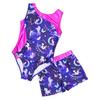 Детские спортивные комплекты для гимнастики, йоги, танцев для девочек, нарядный купальник с принтом и шорты, танцевальная одежда, наряды