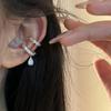 2Pcs Waterdrop Zircon Korean Ear Cuff Clip On Earrings for Women No Piercing C Shape Clip Ear Luxury Rhinestone Y2K Jewelry