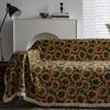 Exquisite sofa towel anti-cat scratch flower yellow jacquard thick retro factory direct supply