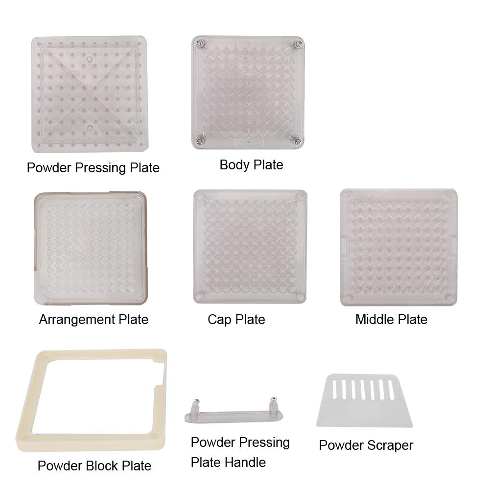 100 отверстий Акриловый капсулонаполнитель Ручная машина для наполнения капсул порошком Доска Инструмент для размера 00#