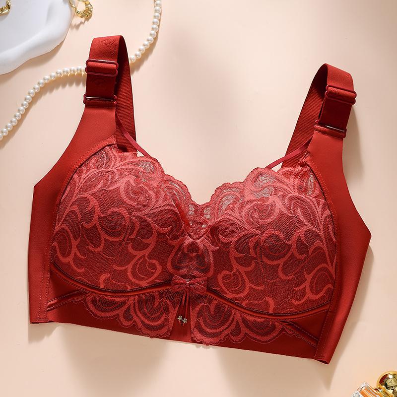 Бюстгальтер большого размера Женский кружевной тонкий бюстгальтер с полной чашкой без косточек, с эффектом пуш-ап