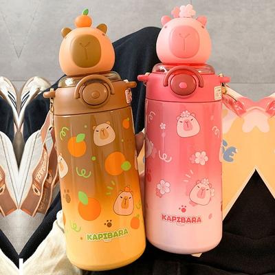 Бутылка Capybara большой емкости из нержавеющей стали, термокружка для термосов Bara Panda с рисунком из мультфильма