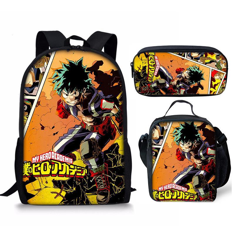 My Hero Academia Student Pack With Polyester Lining And Anime Cartoon Design For Teens