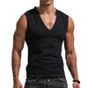 Men's Muscle Sleeveless T-shirt Men Summer Loose Tank Top Solid V Neck Vest Tee Men Tops