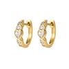 Damila Jewelry Luxury Valentine Gift 18K Gold Plated 925 Silver Cubic Zirconia Heart Series Hoop Earrings for Women