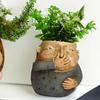 Face Flower Pot Funny Head Planter Home Decoration Modern Plant Ornament Figurine Nose Holding