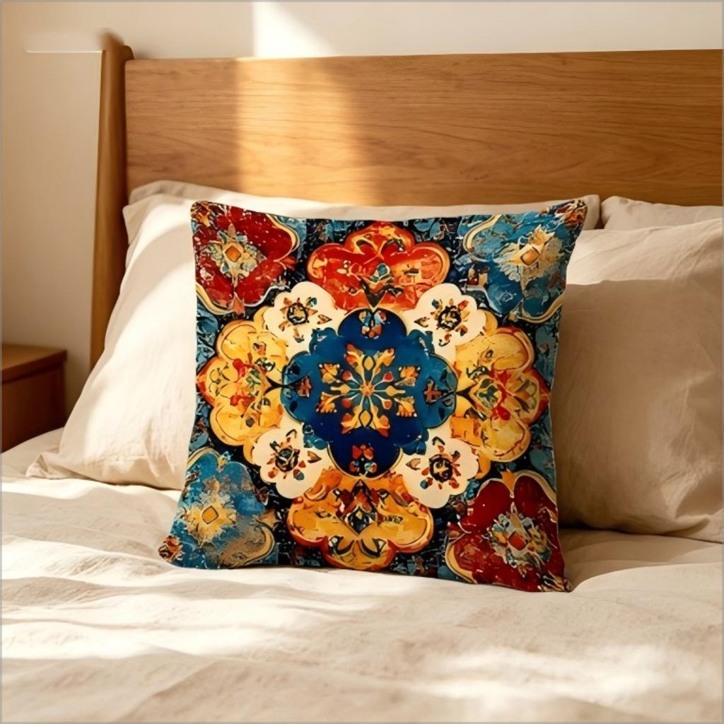 Vintage Boho Mandala Pillow Cover Ethnic Turkish Kilim Print Cushion Case For Sofa Couch Bohemian Moroccan Home Decor Boho