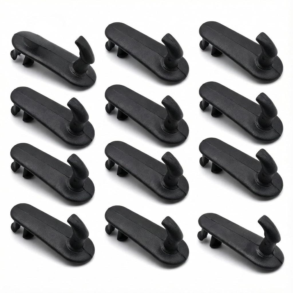 12Pcs Car Floor Mat Clips, Universal Fit for Toyota Lexus, Anti-Slip Cargo Mat Fastener Hooks, Black