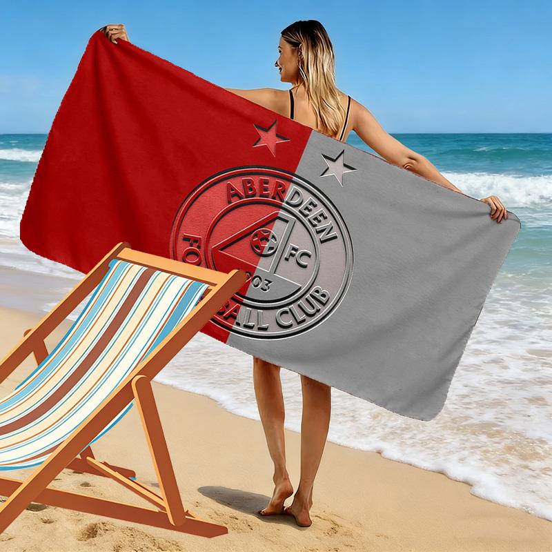 Aberdeen Football Club Print Beach Towel, Large Soft Quick Dry Towel for Beach Camping Swimming