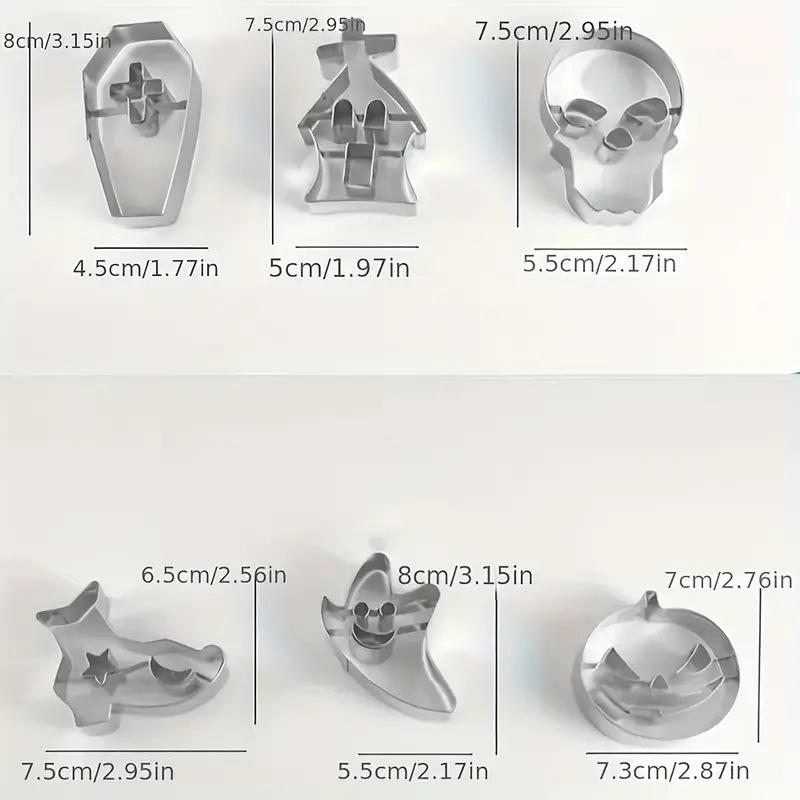 Halloween Cookie Mold Sugar Flipping Cookie Mold Stainless Steel Skull Pumpkin Cookie Cutting Cake Mold Baking Utensils