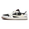 Jordan X Travis Scott Air Jordan 1 Амортизация Устойчивость к истиранию Низкие Винтажные Баскетбольные Кроссовки Унисекс Белый DZ4137-700(Команда1803-3)