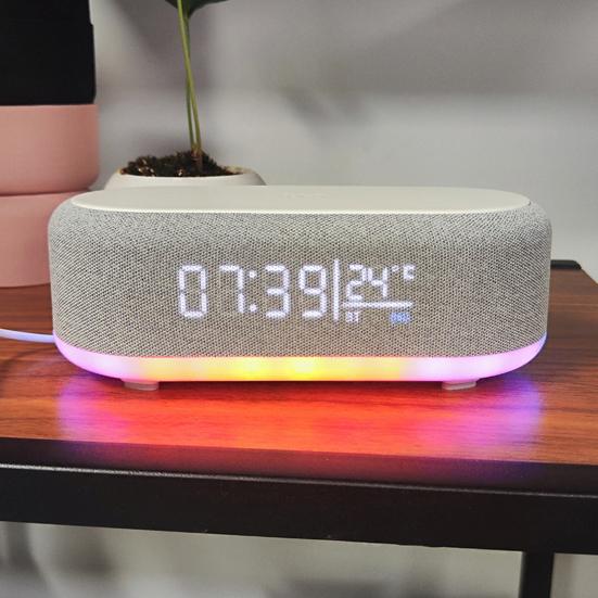 RGB Цифровой будильник Ночник Отображение температуры Bluetooth-совместимый динамик 15 Вт Быстрая