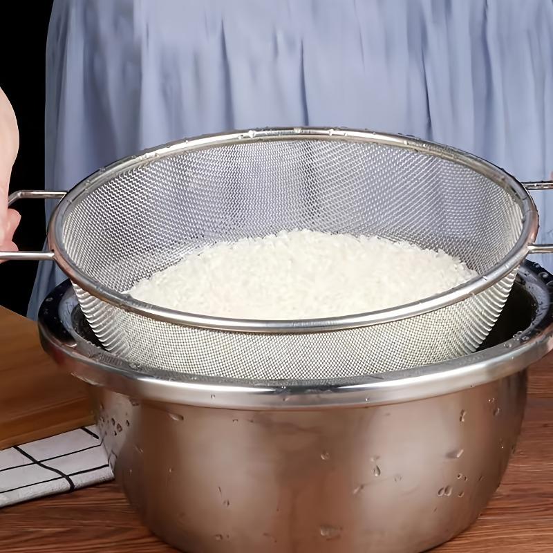 Набор из 3-х сеток из нержавеющей стали - многоцелевое кухонное сито с ручками для эффективного мытья и слива продуктов