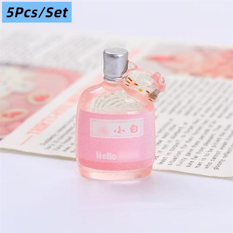 5 шт. Миниатюры для кукольного домика Модели бутылок для напитков Hello Kitty Кт Микроландшафтные украшения Декор Игрушки для ролевых игр DIY Аксессуары