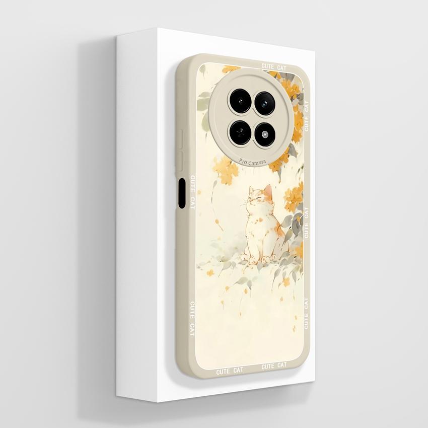 Чехол для Oppo Realme 12 13 14 P1 P2 Pro 14T 12X Сумки для телефона Милые узоры с медвежьими лапками Жидкий силикон Улучшенный пыленепроницаемый защитный чехол для корпуса Oppo