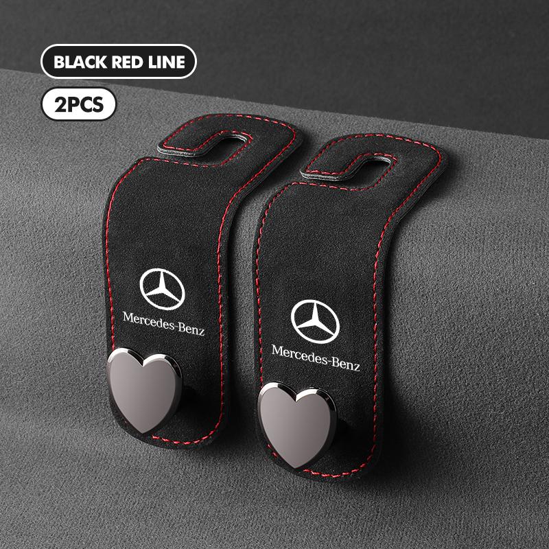 Car Seat Headrest Hook Hidden Hook Suede Metal Hanging Hanger For Mercedes Benz AMG A C E S G Class W201 W210 W108 W204 W205 UWXYZ1