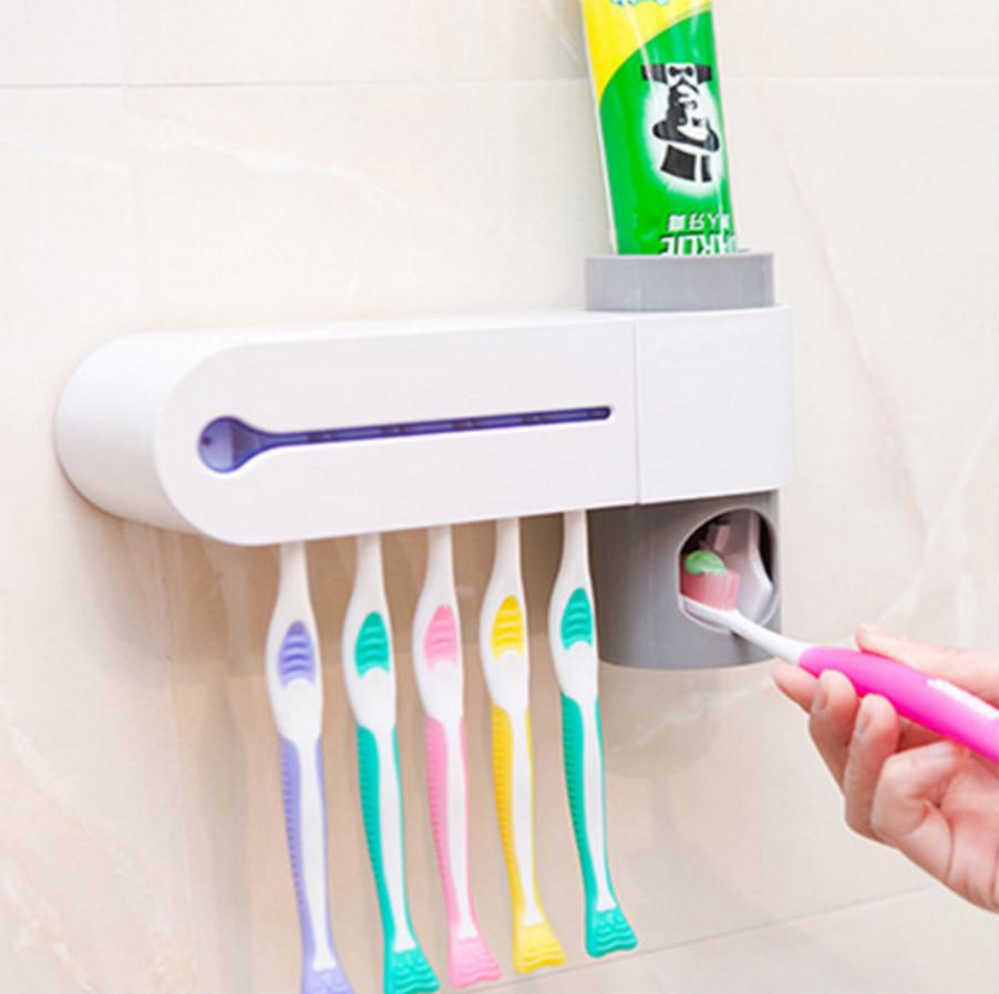Antibacteria UV Toothbrush Holder Automatic Toothpaste Dispenser Sterilize Bathroom Accessories Tool