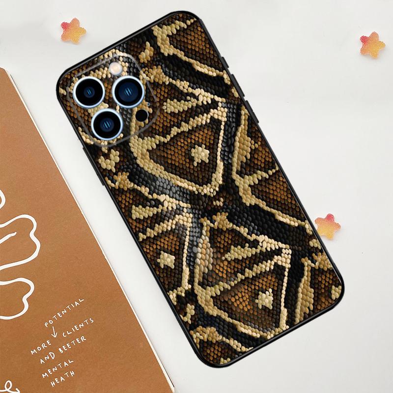 Чехол для телефона с принтом под змеиную кожу Для iPhone 17 Pro Max 14 11 15 16 Pro Max 13 12 mini 16 Plus 16e 17 Air Funda