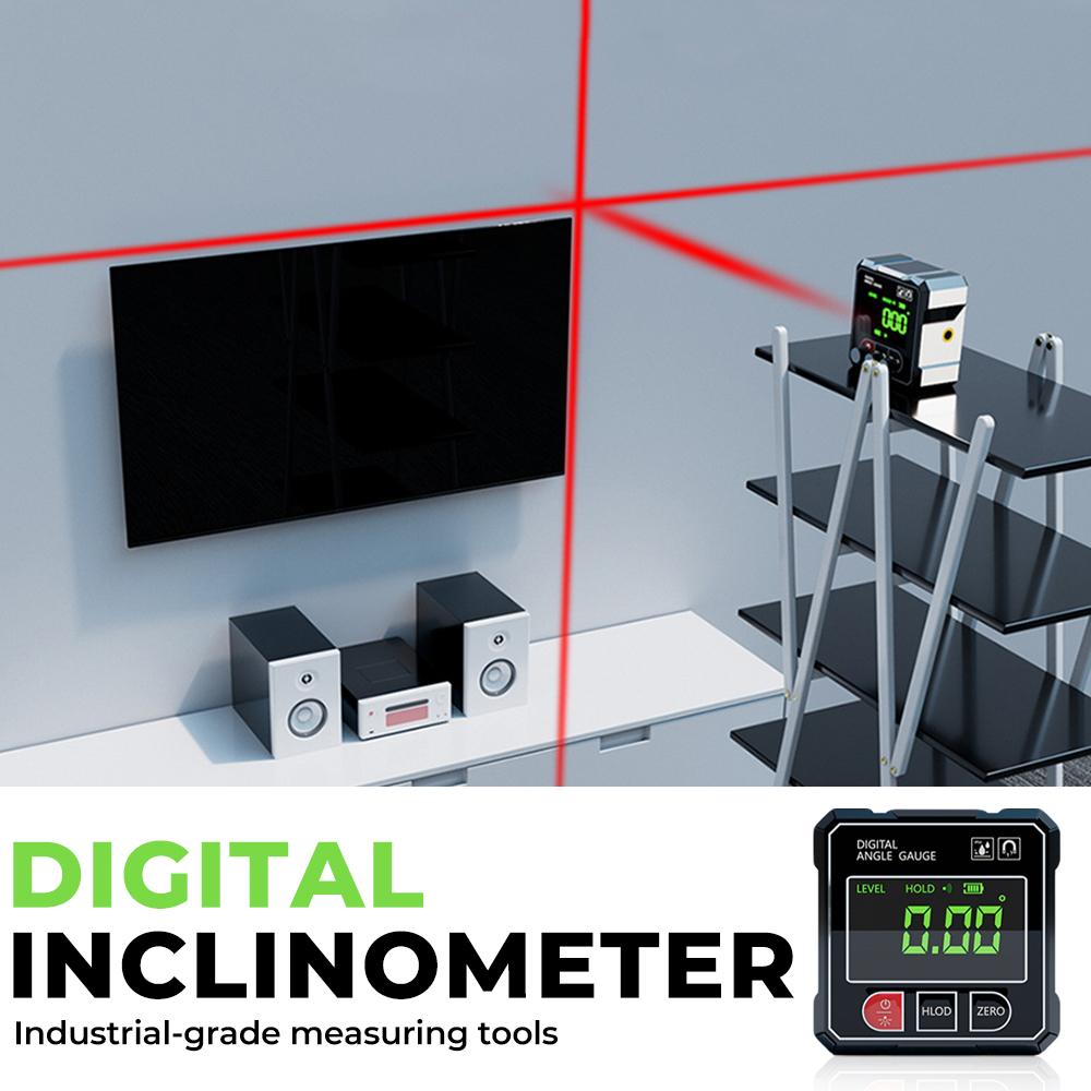Digital Inclinometer Measure Level 4 Sided Magnetic Suction Double-sided Laser Tilt Angle Box Electronic Angle Ruler for Slope