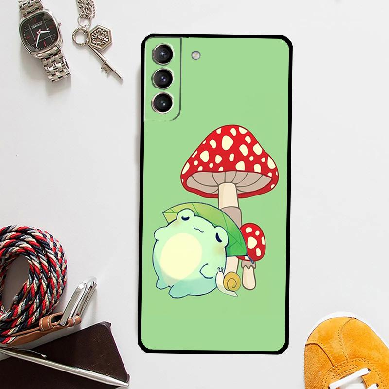 Мятно-зеленый Чехол-гриб с лягушкой для Samsung Galaxy S25 Ultra S20 S21 S22 S23 Plus S24 Ultra S9 S10 S25 FE Чехол Coque