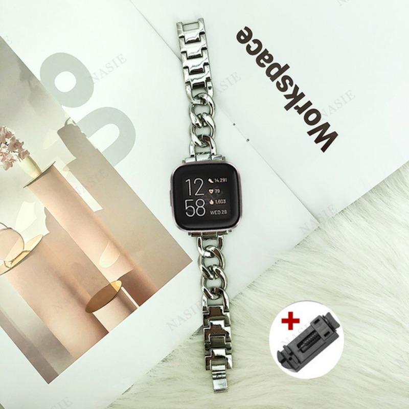 Металлический ремешок для Fitbit Versa 1/Versa 2/versa 3/Versa 4 Band Роскошный браслет-браслет для Fitbit Versa Lite/Sense 2 Strap