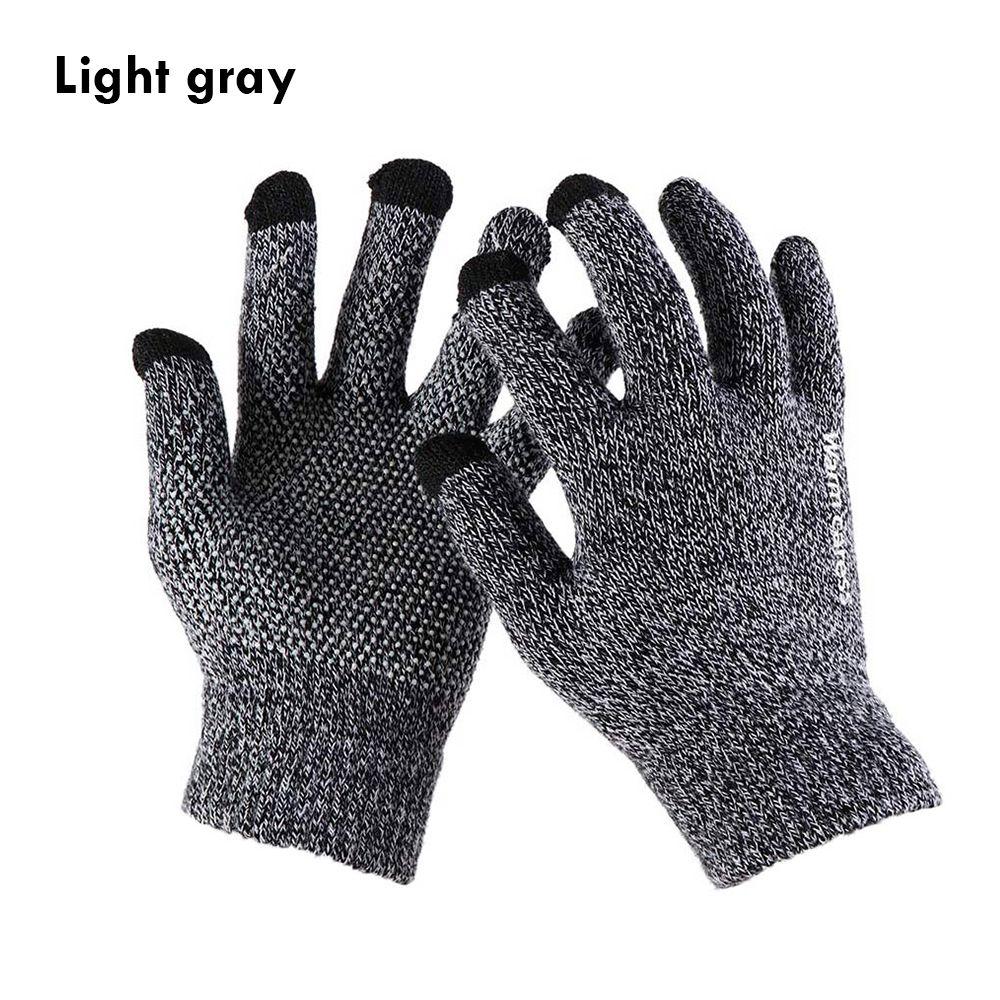 Christmas Gifts Stretch Non-slip Wool Knitted Warm Gloves Full Finger Mittens Touch Screen