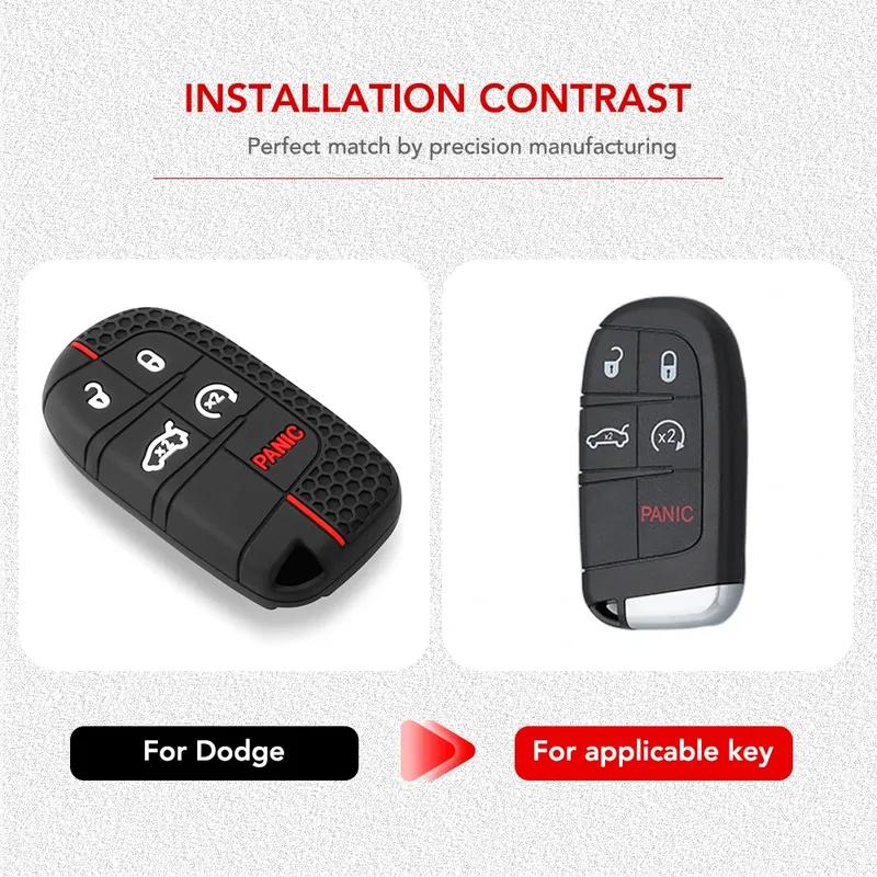 Силиконовый чехол для автомобильного ключа для Dodge Ram Charger Journey Durango Jeep Grand Cherokee Chrysler Keyless Fob Shell Holder