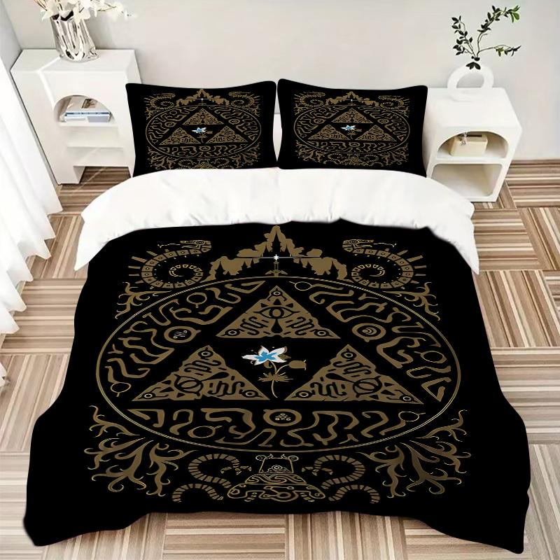 3Pcs Triforce Symbol Artwork Bedding Sets For All Sizes New 3D Printed Bed Cover Comforter Duvet Cover Pillowcase Bedroom Decoration