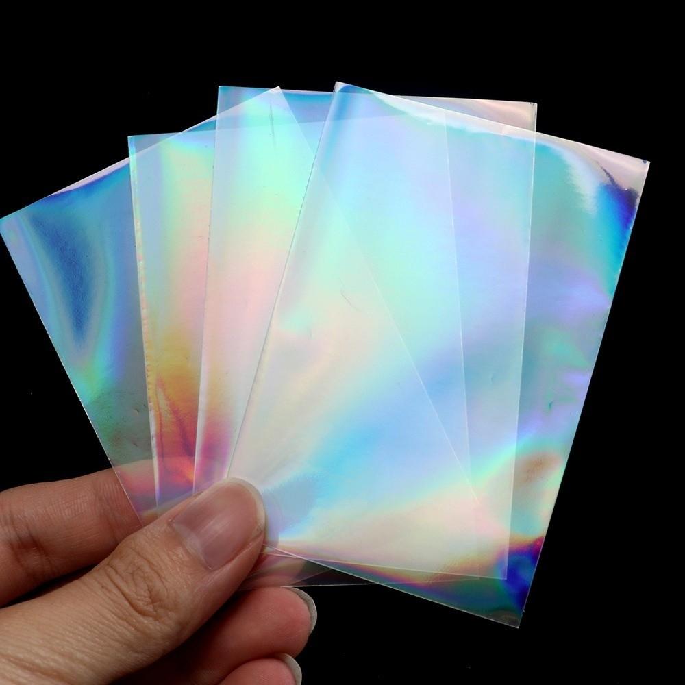 50 шт. Лазерные карманчики для карт Защитная пленка для фотокарточек для K-pop, Защитные планшеты для настольных игр, Карты Таро, Фотокарточки