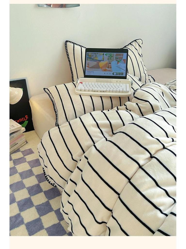 Мягкий и пушистый бархатный комплект постельного белья из 4 предметов цвета таро: Плотный, Теплый, Двусторонний Коралловый Флис для Осени и Зимы