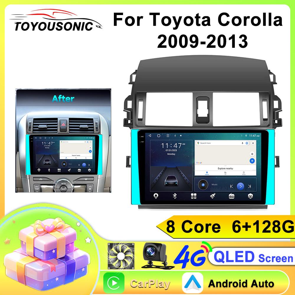10.1" автомобильное радио для Toyota Corolla 2006 2007 2008 2009 2010 2012 2013 2din Android12 Carplay Multimidia Видеоплеер Navi Головное устройство